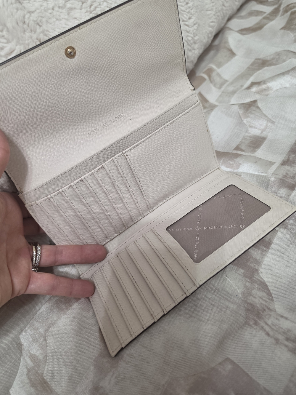 Michael Kors Cream Saffiano Leather Wallet - Picture 4 of 5